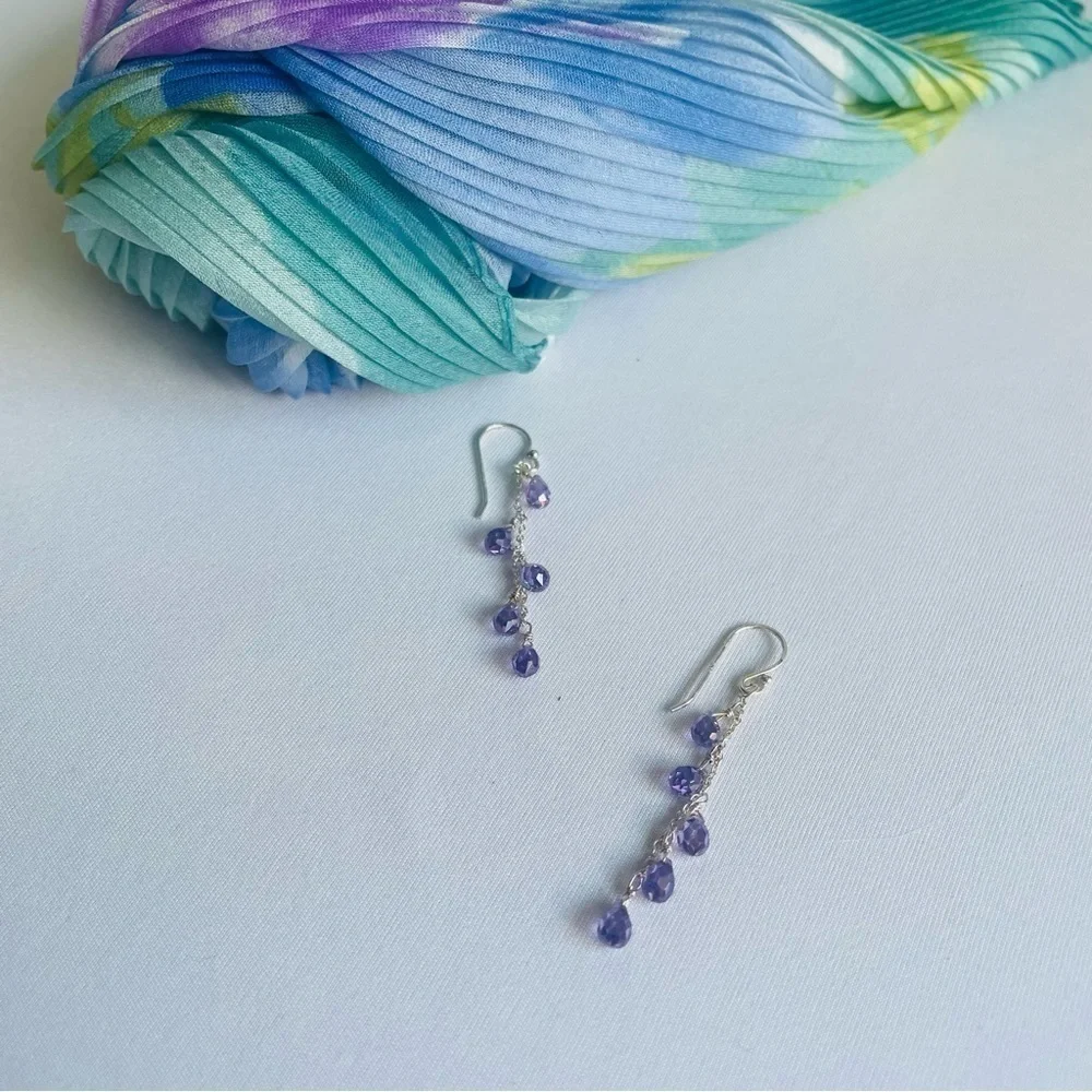 Purple and Gold Drop Vintage Earrings Style Victorian